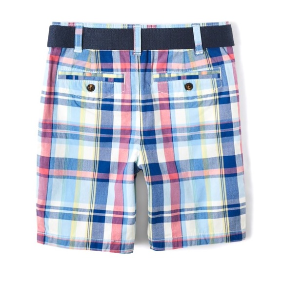 Baby boys Gymboree plaid belted chino shorts. NWT - Picture 2 of 6